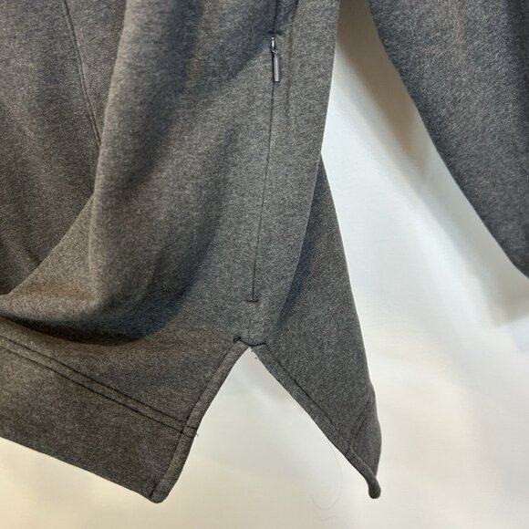 Athleta Retroplush Sweatshirt Medium Crewneck Gray Fleece Zip Pocket 982561 - Picture 5 of 10